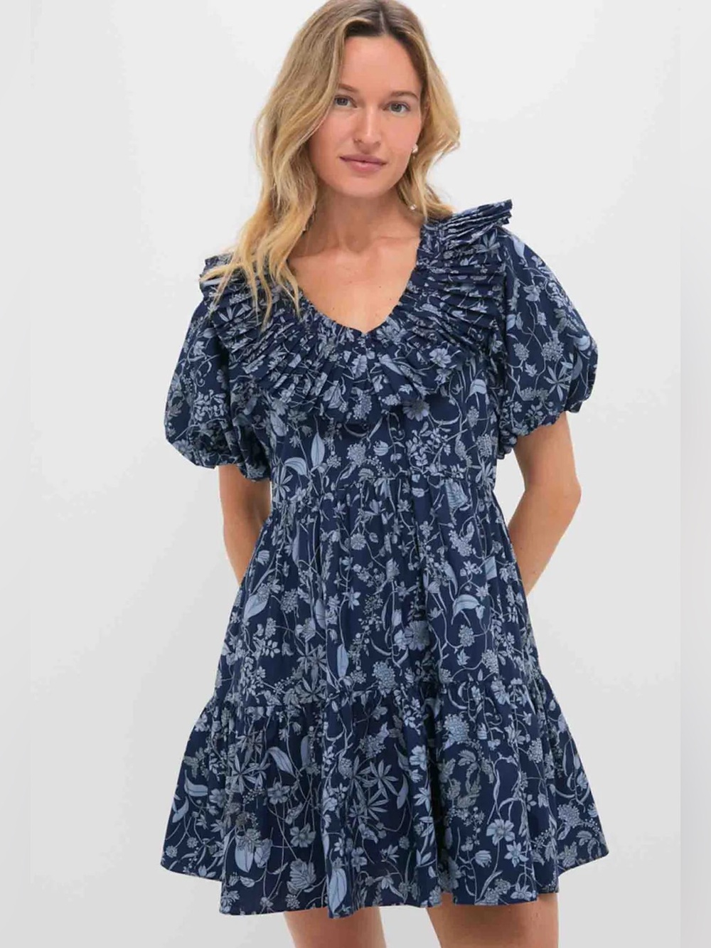 Hyacinth House Blue Floral Samson Mini Dress Size Medium